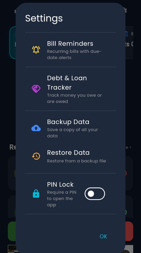 PIN Lock & Security Settings